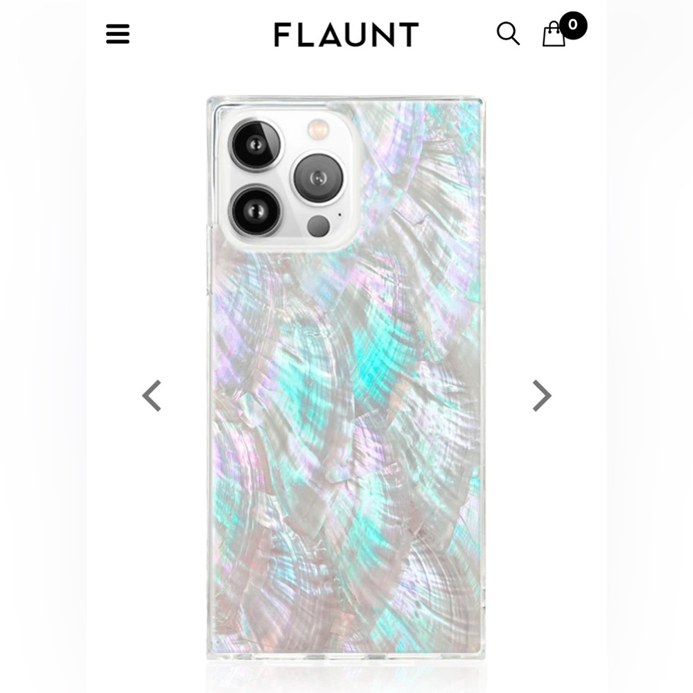 NEW Flaunt SQUARE Mother of Pearl iPhone 16 pro Case with MagSafe iridescent
